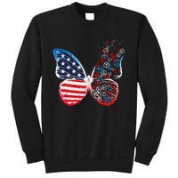 Butterfly Patriotic Peace Signs 4th of July US Flag Tall Sweatshirt