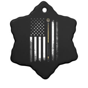 Billiards Pool Player Table USA US American Flag Ceramic Star Ornament