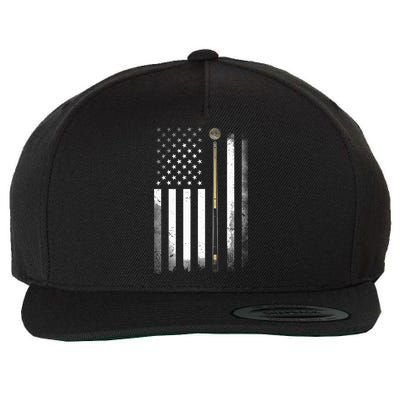 Billiards Pool Player Table USA US American Flag Wool Snapback Cap