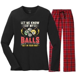 Billiards Pool Player Billiards Lover Billiards Dad Gift For Father’s Day Women's Long Sleeve Flannel Pajama Set 