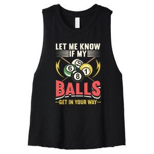 Billiards Pool Player Billiards Lover Billiards Dad Gift For Father’s Day Women's Racerback Cropped Tank