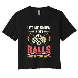 Billiards Pool Player Billiards Lover Billiards Dad Gift For Father’s Day Women's Crop Top Tee