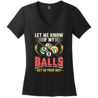 Billiards Pool Player Billiards Lover Billiards Dad Gift For Father’s Day Women's V-Neck T-Shirt