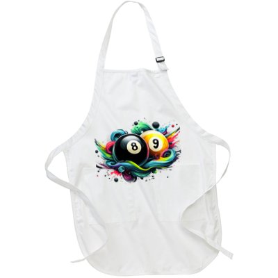 Billiards Pool Player 8 Ball 9 Ball Paint Art Billiard Balls Full-Length Apron With Pockets
