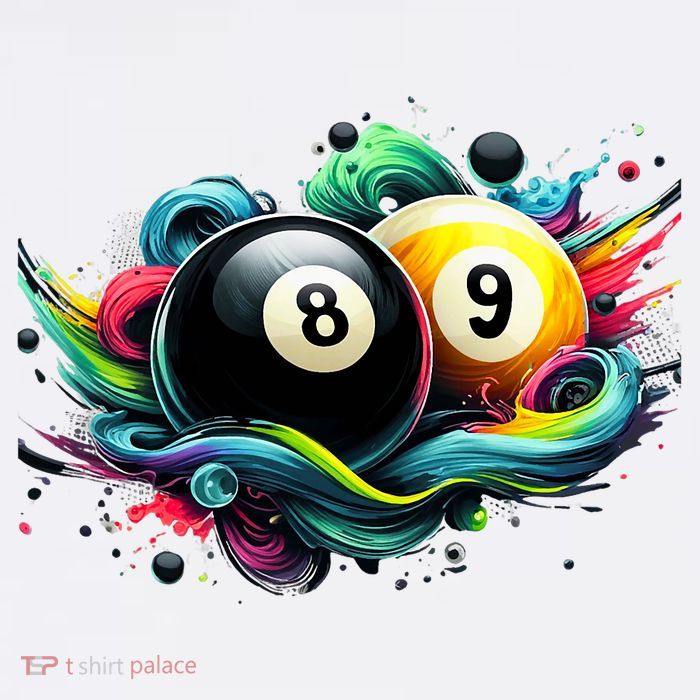Billiards Pool Player 8 Ball 9 Ball Paint Art Billiard Balls T-Shirt