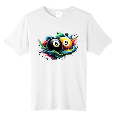 Billiards Pool Player 8 Ball 9 Ball Paint Art Billiard Balls Tall Fusion ChromaSoft Performance T-Shirt