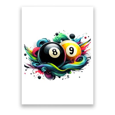 Billiards Pool Player 8 Ball 9 Ball Paint Art Billiard Balls Poster