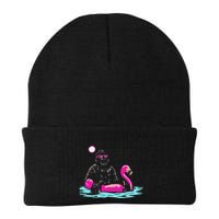 Bigfoot Pool Party Flamingo Funny Sasquatch Float Knit Cap Winter Beanie