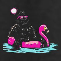 Bigfoot Pool Party Flamingo Funny Sasquatch Float Knit Cap Winter Beanie