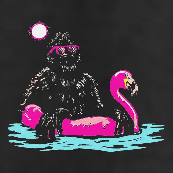 Bigfoot Pool Party Flamingo Funny Sasquatch Float Knit Cap Winter Beanie