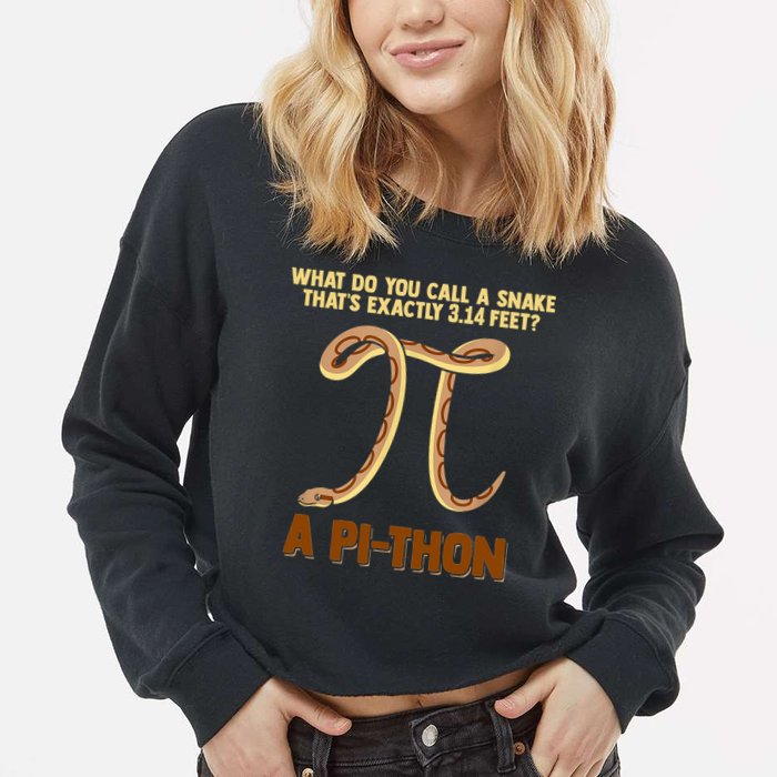 Ball Python Pi Snake Pet Owner Animal Gift Cropped Pullover Crew