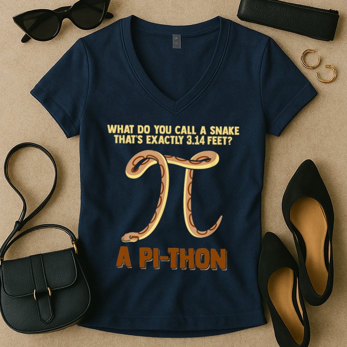 Ball Python Pi Snake Pet Owner Animal Gift Women's V-Neck T-Shirt