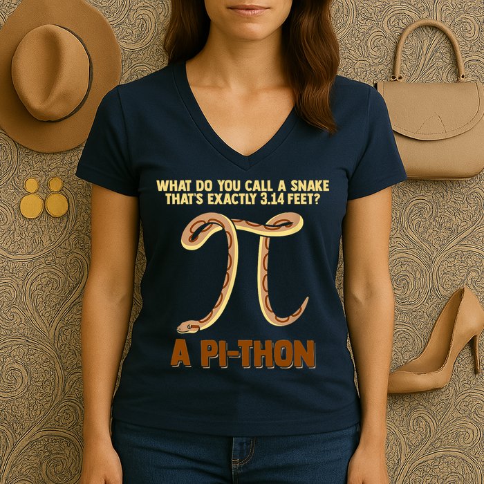 Ball Python Pi Snake Pet Owner Animal Gift Women's V-Neck T-Shirt