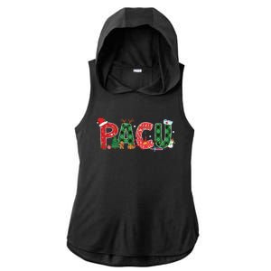 Buffalo Plaid Pacu Nurse Christmas Tree Santa Xmas Pajama Sweat Ladies PosiCharge Tri-Blend Wicking Draft Hoodie Tank