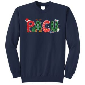 Buffalo Plaid Pacu Nurse Christmas Tree Santa Xmas Pajama Sweat Tall Sweatshirt