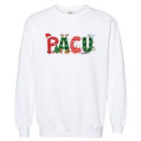 Buffalo Plaid Pacu Nurse Christmas Tree Santa Xmas Pajama Sweat Garment-Dyed Sweatshirt