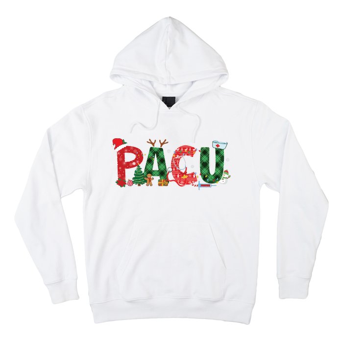 Buffalo Plaid Pacu Nurse Christmas Tree Santa Xmas Pajama Sweat Hoodie