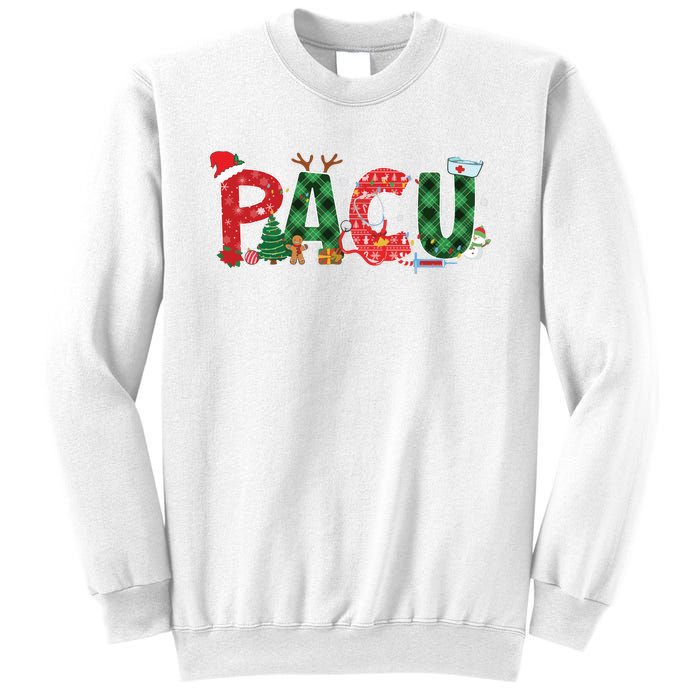 Buffalo Plaid Pacu Nurse Christmas Tree Santa Xmas Pajama Sweat Sweatshirt