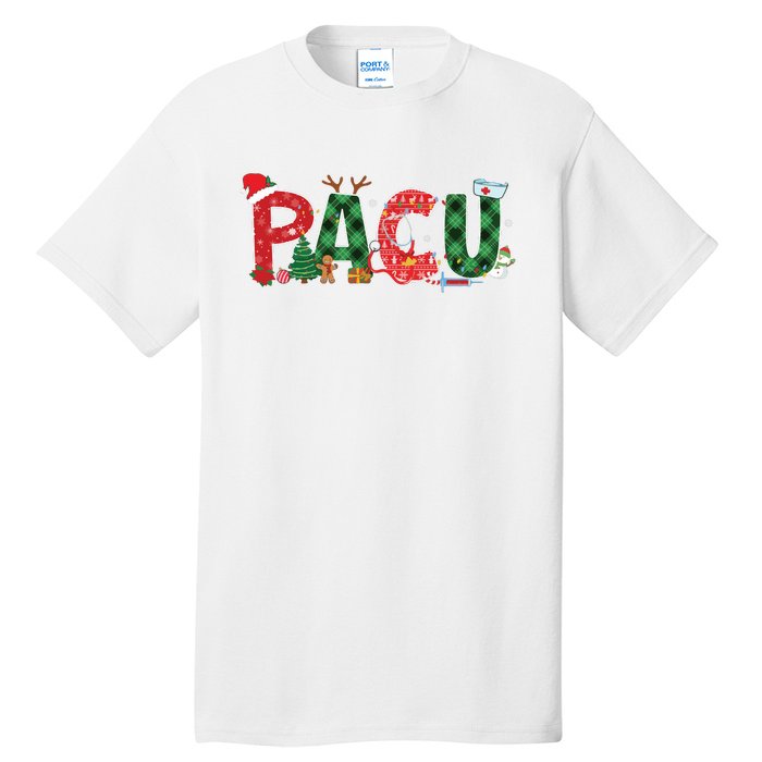 Buffalo Plaid Pacu Nurse Christmas Tree Santa Xmas Pajama Sweat Tall T-Shirt