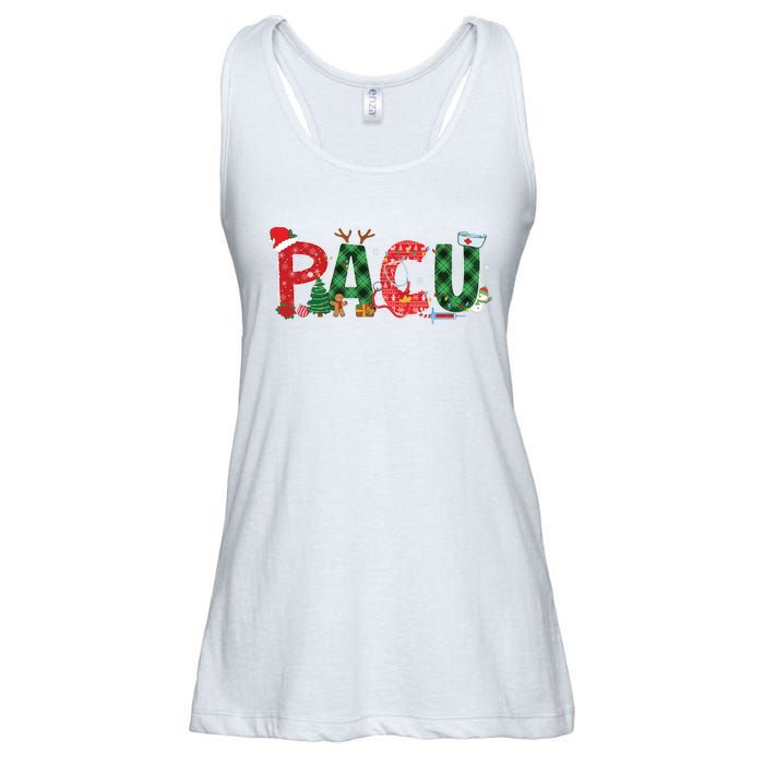 Buffalo Plaid Pacu Nurse Christmas Tree Santa Xmas Pajama Sweat Ladies Essential Flowy Tank