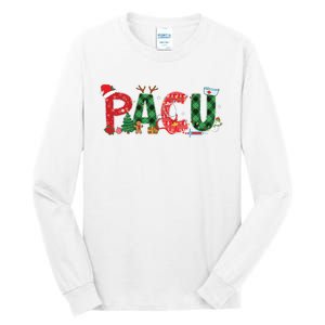 Buffalo Plaid Pacu Nurse Christmas Tree Santa Xmas Pajama Sweat Tall Long Sleeve T-Shirt