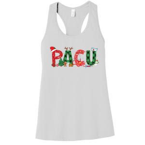 Buffalo Plaid Pacu Nurse Christmas Tree Santa Xmas Pajama Sweat Women's Racerback Tank