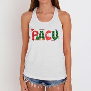 Buffalo Plaid Pacu Nurse Christmas Tree Santa Xmas Pajama Sweat Women's Knotted Racerback Tank