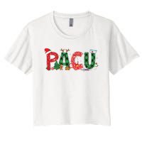 Buffalo Plaid Pacu Nurse Christmas Tree Santa Xmas Pajama Sweat Women's Crop Top Tee