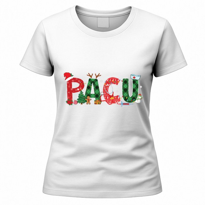 Buffalo Plaid Pacu Nurse Christmas Tree Santa Xmas Pajama Sweat Women's T-Shirt