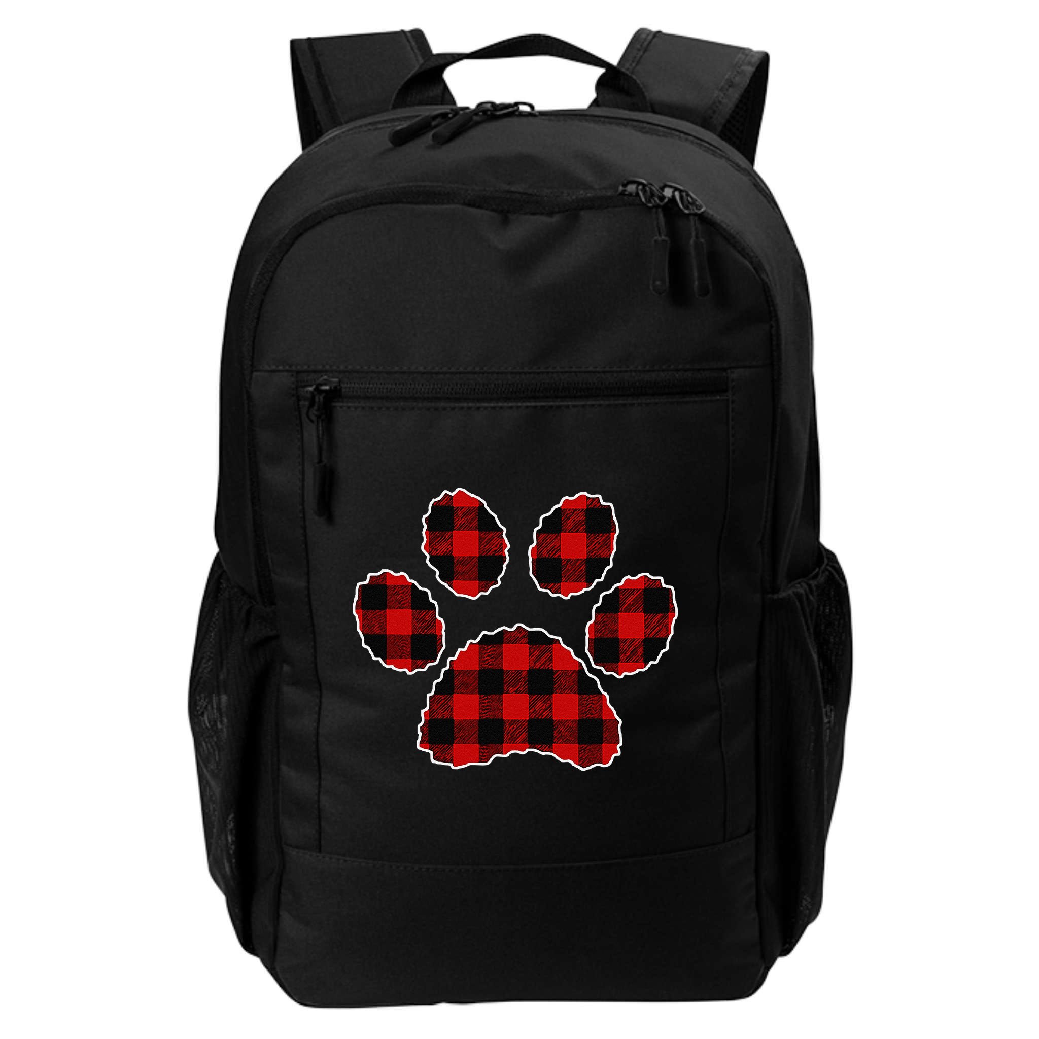 Buffalo Plaid Paw Print Dog Or Cat Lovers Christmas Backpack