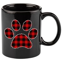 Buffalo Plaid Paw Print Dog Or Cat Lovers Christmas 11oz C Handle Ceramic Mug