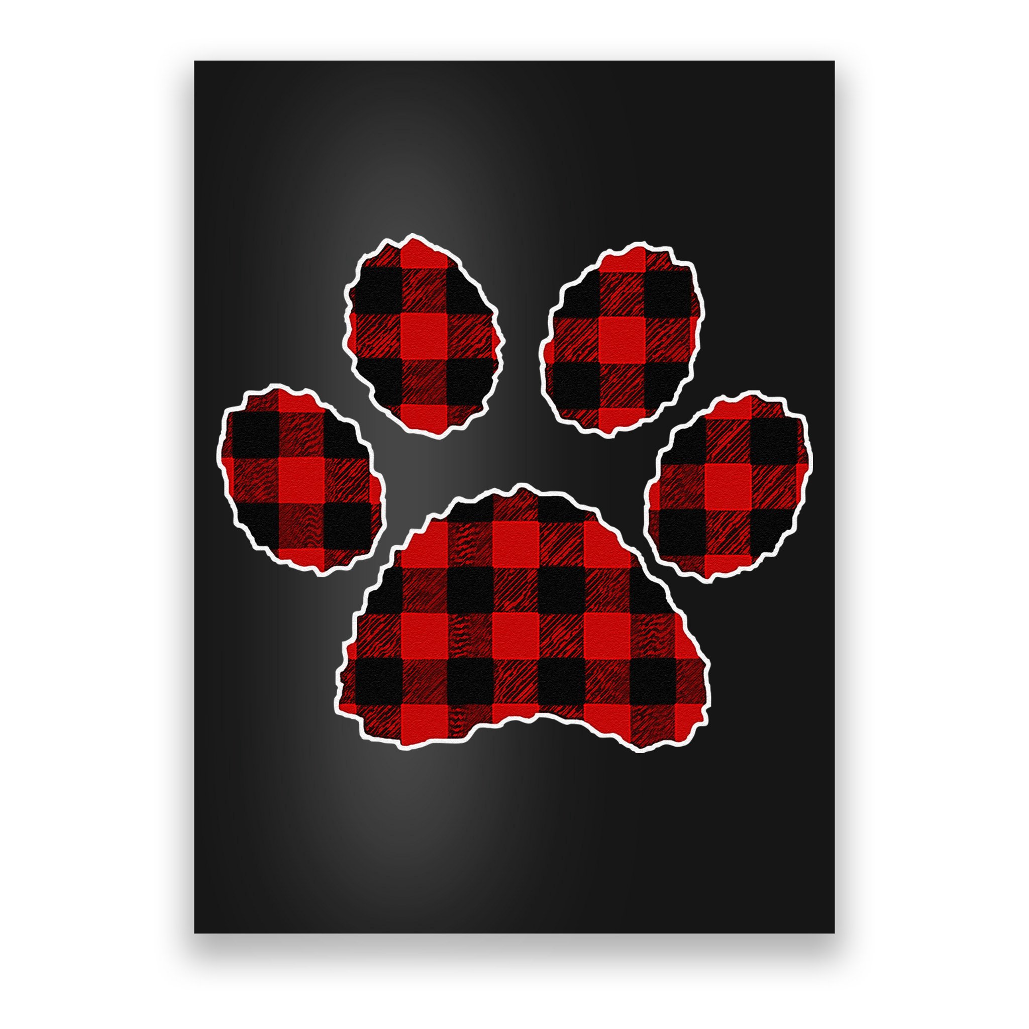 Buffalo Plaid Paw Print Dog Or Cat Lovers Christmas Poster