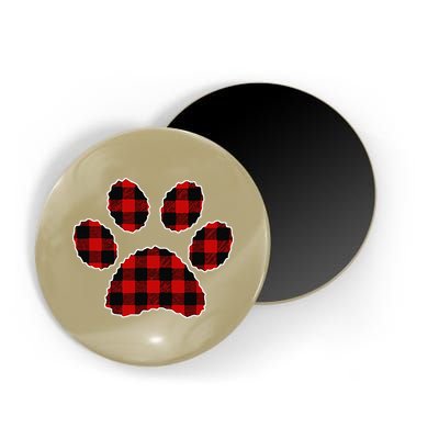 Buffalo Plaid Paw Print Dog Or Cat Lovers Christmas Magnet