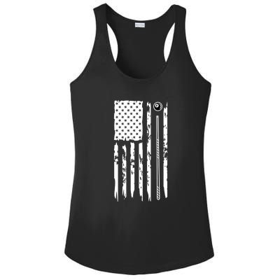 Billiards Pool Player Snooker Game US Flag Billiards Dad Gift For Father’s Day Ladies PosiCharge Competitor Racerback Tank