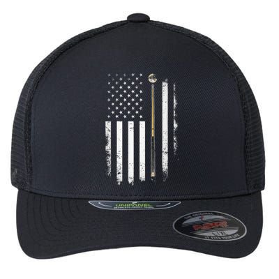 Billiards Pool Player Table Usa Us American Flag Flexfit Unipanel Trucker Cap