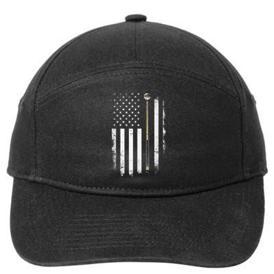 Billiards Pool Player Table Usa Us American Flag 7-Panel Snapback Hat