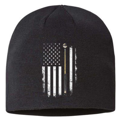 Billiards Pool Player Table Usa Us American Flag Sustainable Beanie