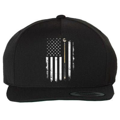 Billiards Pool Player Table Usa Us American Flag Wool Snapback Cap