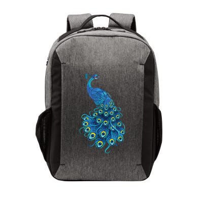 Blue Peacock Print Teal Feathers Bird Lover Gifts Vector Backpack