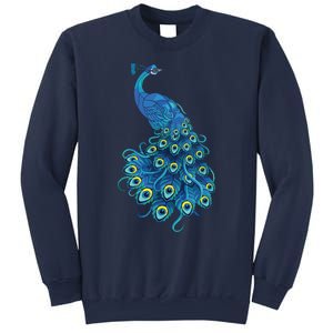 Blue Peacock Print Teal Feathers Bird Lover Gifts Sweatshirt