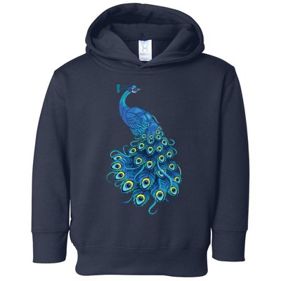 Blue Peacock Print Teal Feathers Bird Lover Gifts Toddler Hoodie