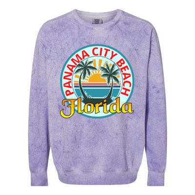 Beach Please Panama City Beach Florida Beach Spring Break Gift Colorblast Crewneck Sweatshirt