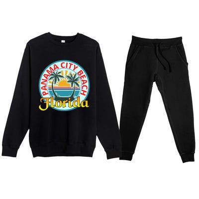 Beach Please Panama City Beach Florida Beach Spring Break Gift Premium Crewneck Sweatsuit Set