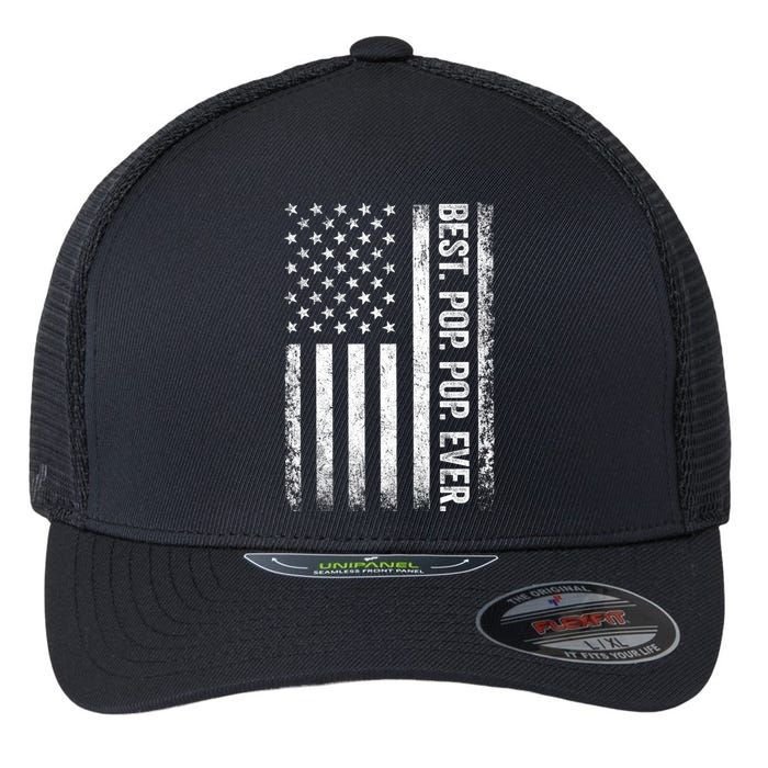 Best Pop Pop Ever Vintage American Flag Fathers Day Gift Dad Flexfit Unipanel Trucker Cap