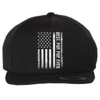 Best Pop Pop Ever Vintage American Flag Fathers Day Gift Dad Wool Snapback Cap