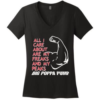 Big Poppa Pump Scott Steiner Big Bad Booty Daddy So Many Freaks So Little Time Women's V-Neck T-Shirt