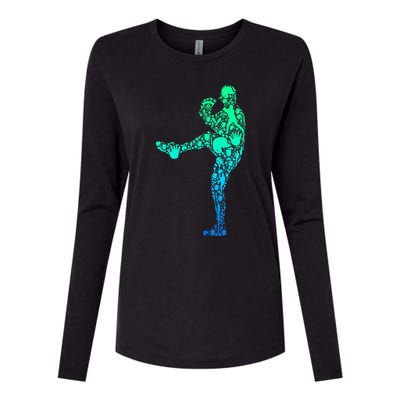 Baseball Pitcher Player Womens Cotton Relaxed Long Sleeve T-Shirt