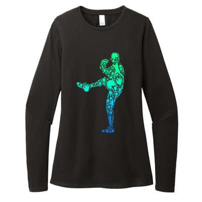 Baseball Pitcher Player Womens CVC Long Sleeve Shirt