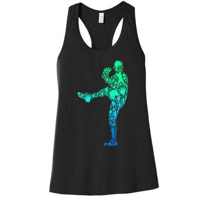 Baseball Pitcher Player Women's Racerback Tank