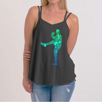 Baseball Pitcher Player Women's Strappy Tank